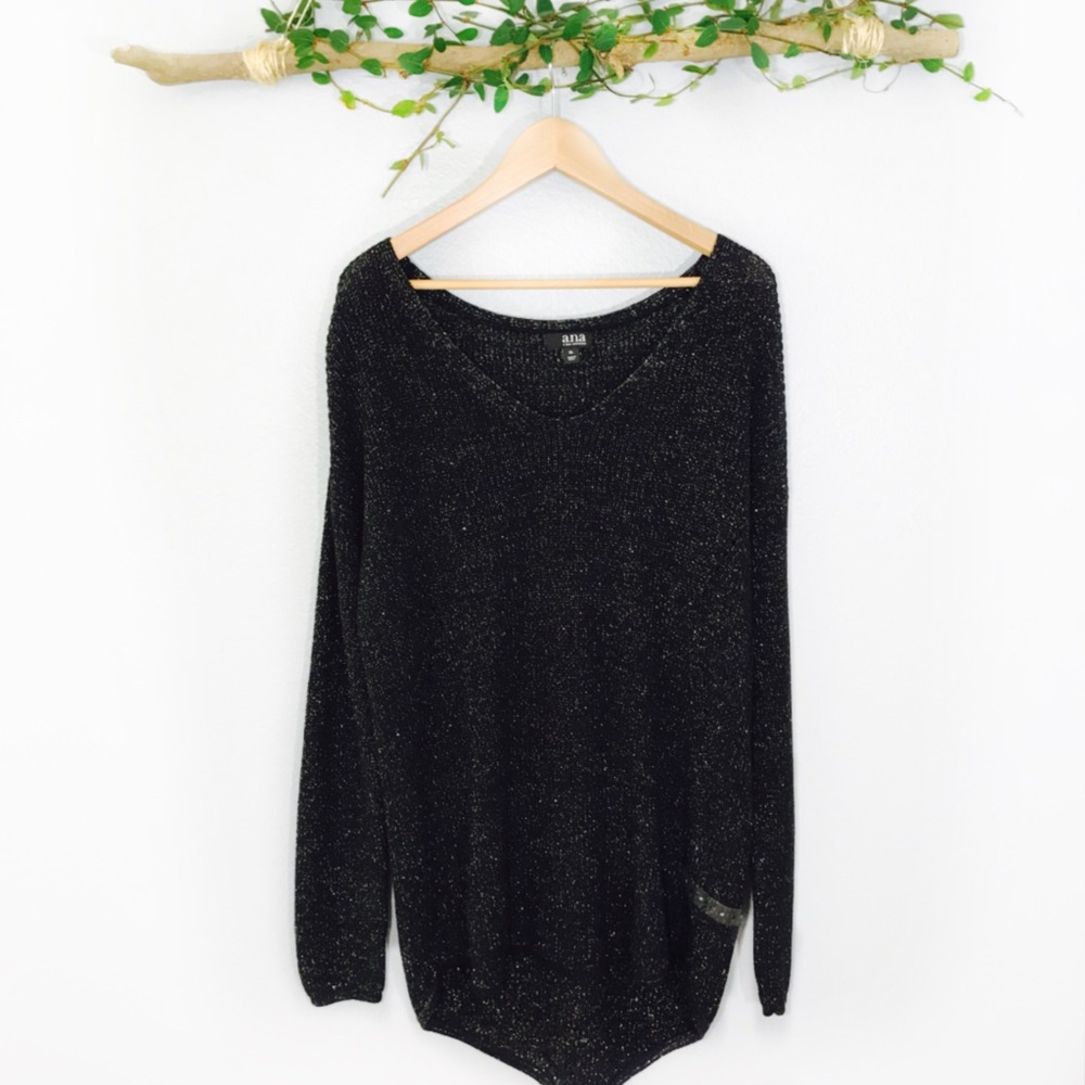 a.n.a Black gold V-Neck Sweater
